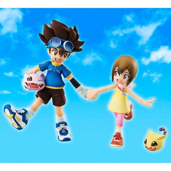 [입고완료] [메가하우스] G.E.M. 시리즈 디지몬 어드벤처 야가미 타이치(신태일) & 히카리(신나리) & 코로몬 & 냐로몬(야옹몬) (메가토레샵 한정)